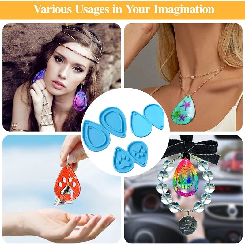 Teardrop Earring Silicone Molds Kit for Resin Jewelry Epoxy Casting