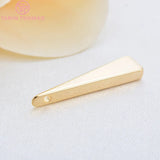 10PCS 5x22MM Triangle Charms Pendants 24K Plated Brass DIY Jewelry Accessories