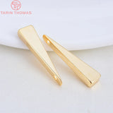 10PCS 5x22MM Triangle Charms Pendants 24K Plated Brass DIY Jewelry Accessories