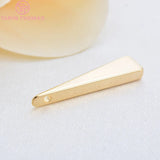 10PCS 24K Plated Brass Triangle Charms Pendants 5x22MM Hole 1MM DIY Jewelry