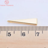 10PCS 24K Plated Brass Triangle Charms Pendants 5x22MM Hole 1MM DIY Jewelry