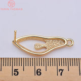 6PCS 10x30MM 24K Plated Brass Ballet Girl Stud Earrings DIY Jewelry Findings