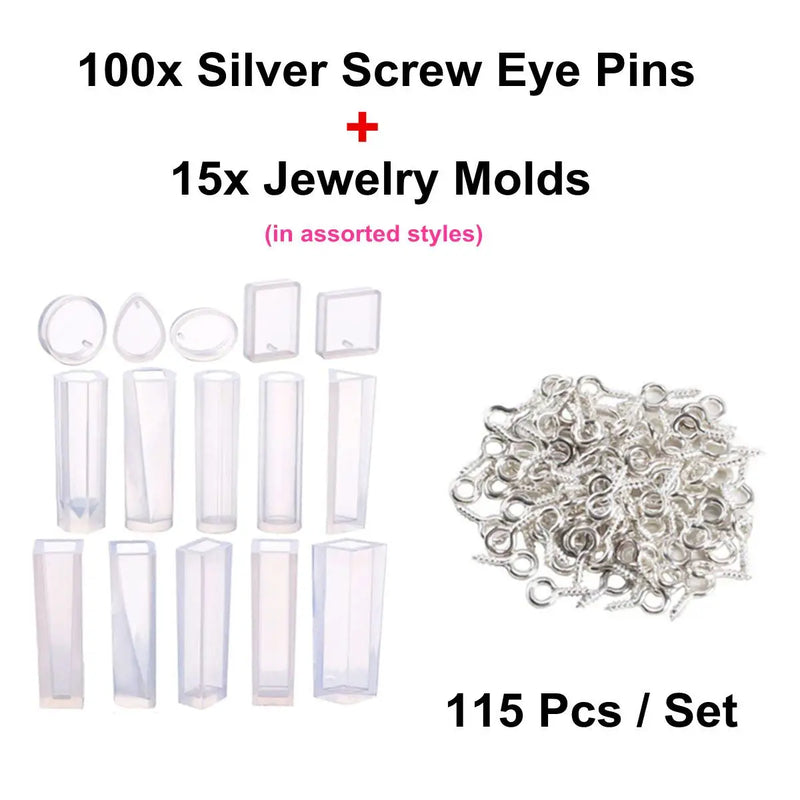 115-in-1 Geometric Resin Craft Mould Silicone Mold for Jewelry Making
