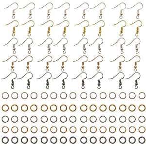 1150Pcs 5 Colors Jump Rings Earring Hooks Kit for Jewelry Making