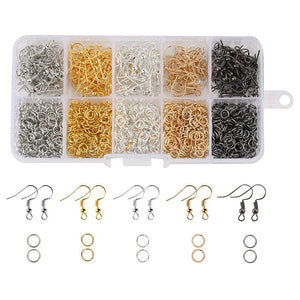 1150Pcs 5 Colors Jump Rings Earring Hooks Kit for Jewelry Making