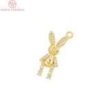 24K Brass Rabbit Charm Pendants for DIY Jewelry Making