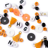 1155Pcs Mixed Round Glass Clay Seed Beads DIY Halloween Bracelet Making Kits