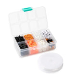 1155Pcs Mixed Round Glass Clay Seed Beads DIY Halloween Bracelet Making Kits
