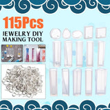 115pcs DIY Geometric Resin Craft Silicone Mold Jewelry Making