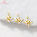 4PCS 13x15MM Snowflake Charm Pendants for DIY Jewelry Making