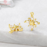 4PCS 13x15MM Snowflake Charm Pendants for DIY Jewelry Making