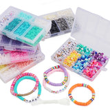 1160 Pcs Polymer Clay Beads Box & Elastic Cord DIY Jewelry Making