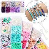 1160Pcs Clay Beads Set with Elastic Cord for DIY Craft Jewelry Making