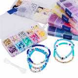 1160Pcs Clay Beads Set with Elastic Cord for DIY Craft Jewelry Making