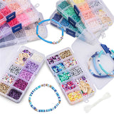 1160Pcs Clay Beads Set with Elastic Cord for DIY Craft Jewelry Making