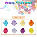 1160Pcs 8 Colors 5MM Clear Pointed Beads Set for DIY Jewelry Making