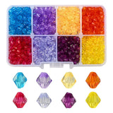 1160Pcs 8 Colors 5MM Clear Pointed Beads Set for DIY Jewelry Making