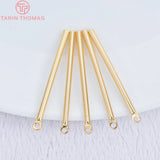 10PCS 24K Brass Round Rods Charms Pendants DIY Jewelry Findings