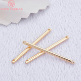 10PCS 24K Brass Round Rods Charms Pendants DIY Jewelry Findings