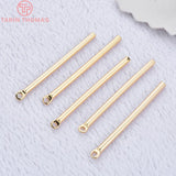10PCS 24K Brass Round Rods Charms Pendants DIY Jewelry Findings