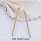 10PCS 24K Brass Round Rods Charms Pendants DIY Jewelry Findings