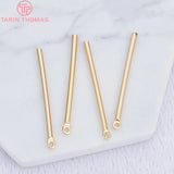 10PCS 24K Brass Round Rods Charms Pendants DIY Jewelry Findings