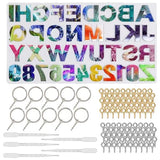 116pcs Letter Keychain Set Resin Molds for Jewelry Making DIY