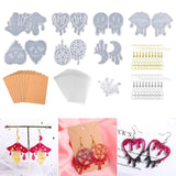 117-Piece Earring Resin Molds Set for DIY Keychains