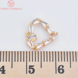 4PCS 11x12MM Zircon Heart Pendants Charms, DIY Jewelry Findings