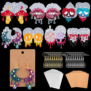 117Pcs Resin Blood Dripping Jewelry Molds for Earrings Pendant