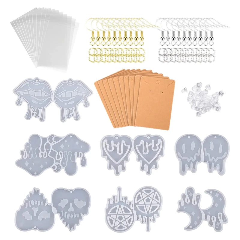 117Pcs Resin Blood Dripping Jewelry Molds for Earrings Pendant