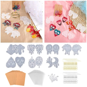 117Pcs Resin Jewelry Molds for Earrings Keychains Pendant
