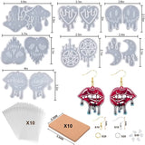 117Pcs Resin Jewelry Mould, Earring Pendant Silicone Mould with Earring Hook