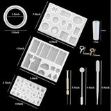 Resin Jewelry Silicone Molds Set Heart Alphabet Shaped Epoxy Pendant