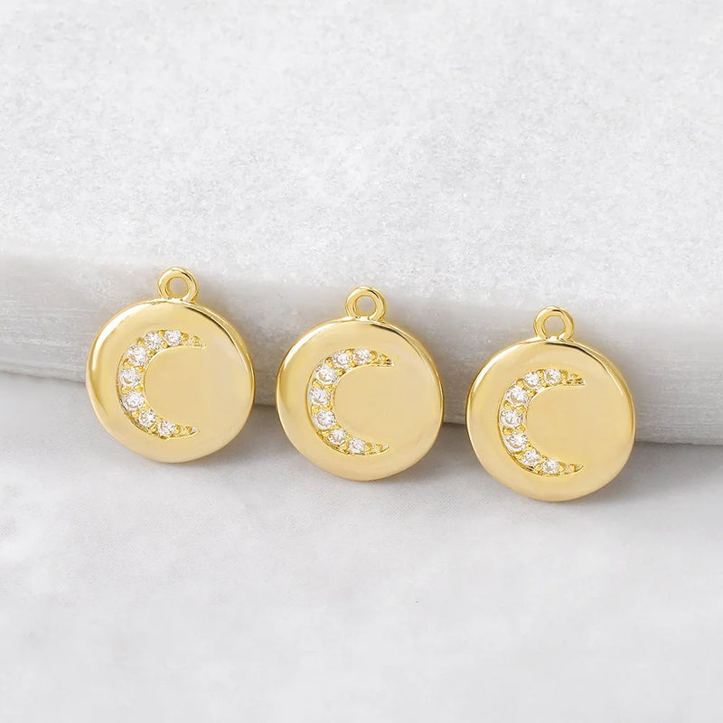 6PCS 10x12MM Moon Charm Pendants for DIY Jewelry Making