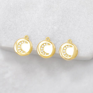 6PCS 10x12MM Moon Charm Pendants for DIY Jewelry Making