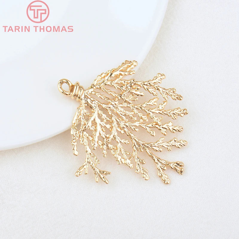 2PCS 48x54MM 24K Brass Matsueda Charms Pendants DIY Jewelry Findings Accessories