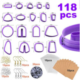 DIY Craft Jewelry Making Earrings Baking Mould 118pcs Set