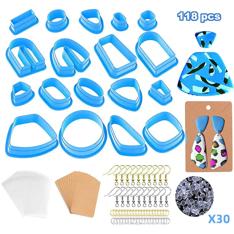 DIY Craft Jewelry Making Earrings Baking Mould 118pcs Set