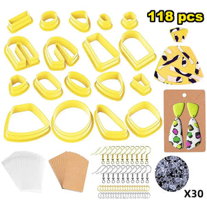118pcs DIY Craft Plastic Earring Cards & Cutters & Hooks & Mould
