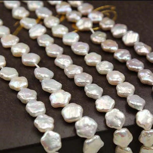 11MM 20Pcs Flat Flower Baroque Pearl Strand Earring Charms