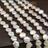 11MM 20Pcs Flat Flower Baroque Pearl Strand Earring Charms