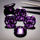 5.0ct Round Purple CZ Stones Beads Brilliant Cut Loose Stone