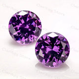 5.0ct Round Purple CZ Stones Beads Brilliant Cut Loose Stone