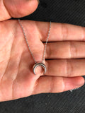 925 Silver Crescent Moon Necklace C-D4293
