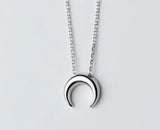 925 Silver Crescent Moon Necklace C-D4293