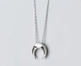 925 Silver Crescent Moon Necklace C-D4293