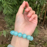 Natural Mozambique Amazonite Beads Bracelet Crystal Gift Woman Round Beads