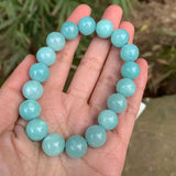 Natural Mozambique Amazonite Beads Bracelet Crystal Gift Woman Round Beads