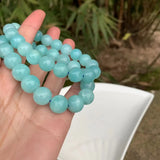 Natural Mozambique Amazonite Beads Bracelet Crystal Gift Woman Round Beads